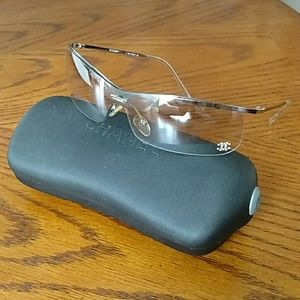 Chanel Rimless Sunglasses Silvertone Frames